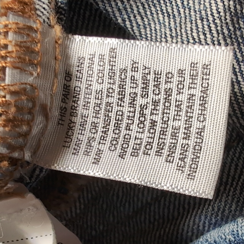 Lucky Brand Hand Crafted Distressed Moto Jean Jacket Size MD - Picture 6 of 7